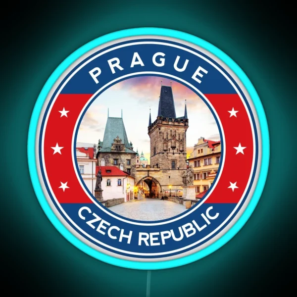 Prague Praha Charles Bridge RGB Neon Sign