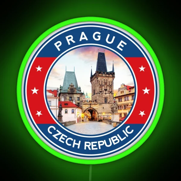 Prague Praha Charles Bridge RGB Neon Sign