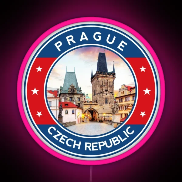 Prague Praha Charles Bridge RGB Neon Sign
