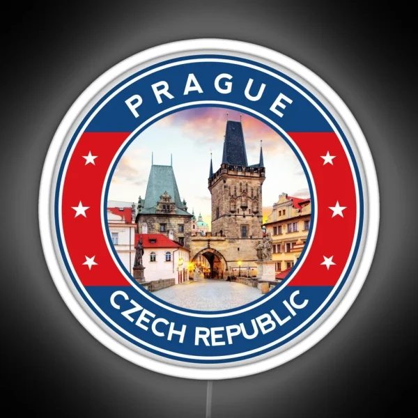 Prague Praha Charles Bridge RGB Neon Sign