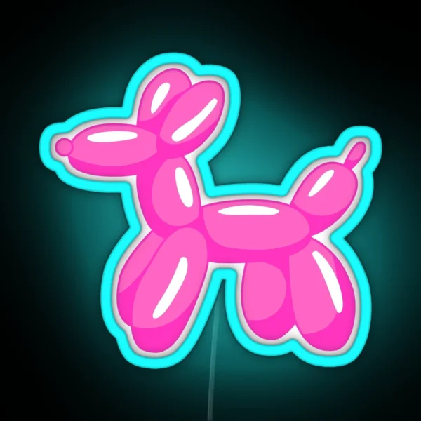 Preppy Balloon Dog RGB Neon Sign