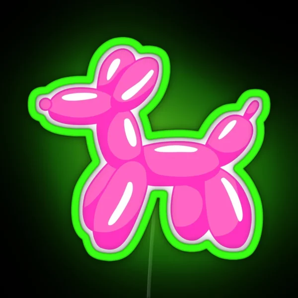 Preppy Balloon Dog RGB Neon Sign
