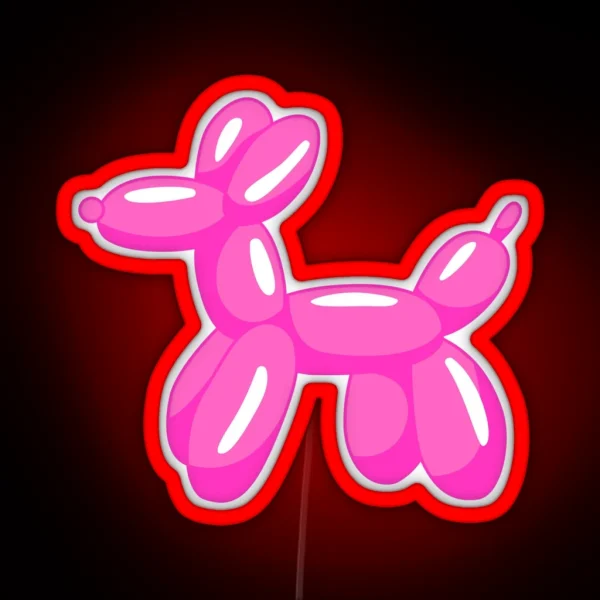 Preppy Balloon Dog RGB Neon Sign