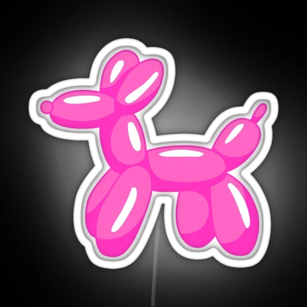 Preppy Balloon Dog RGB Neon Sign