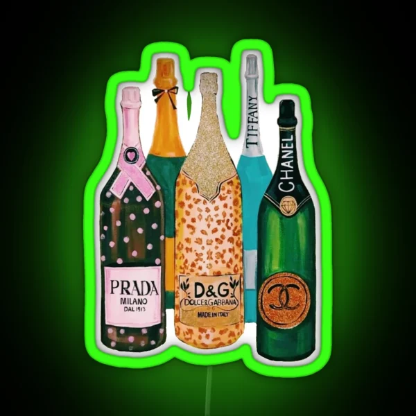 Preppy Colorful Glamorous Watercolor Drinks RGB Neon Sign