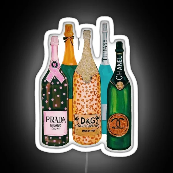 Preppy Colorful Glamorous Watercolor Drinks RGB Neon Sign