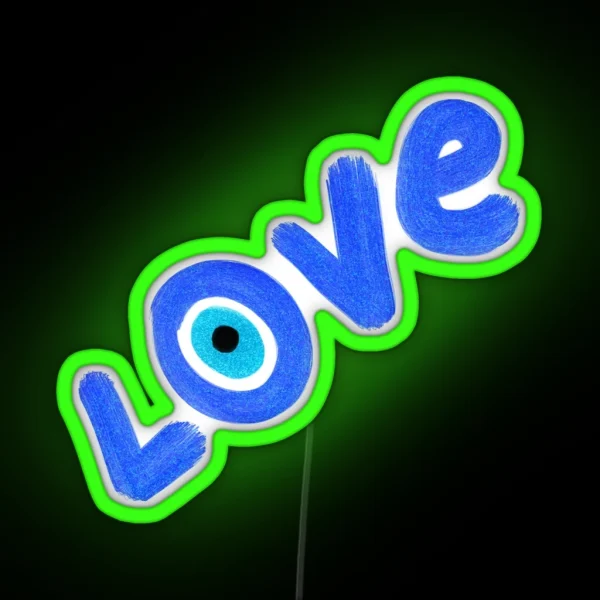 Preppy Evil Eye Love RGB Neon Sign