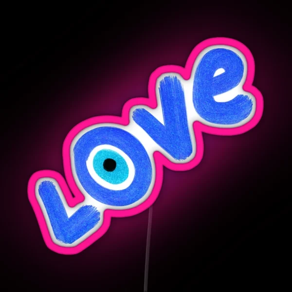Preppy Evil Eye Love RGB Neon Sign