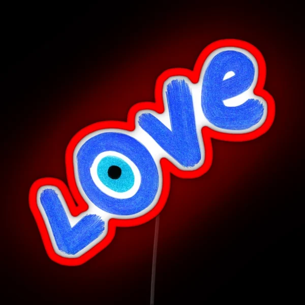 Preppy Evil Eye Love RGB Neon Sign