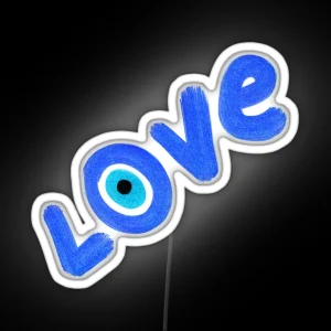 Preppy Evil Eye Love RGB Neon Sign