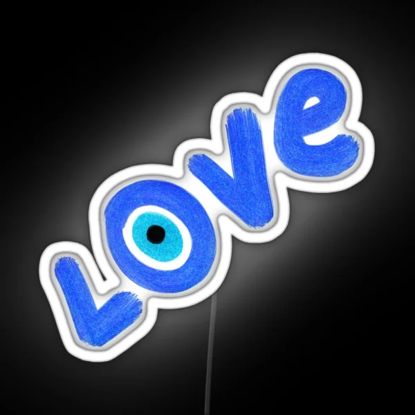 Preppy Evil Eye Love RGB Neon Sign