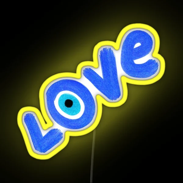 Preppy Evil Eye Love RGB Neon Sign