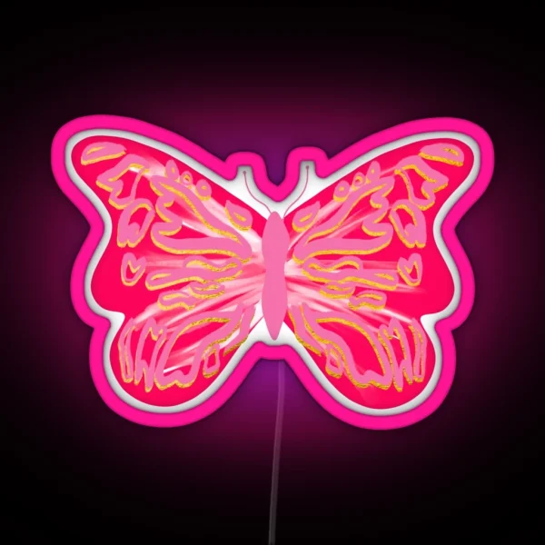 Preppy Hot Pink Butterfly RGB Neon Sign
