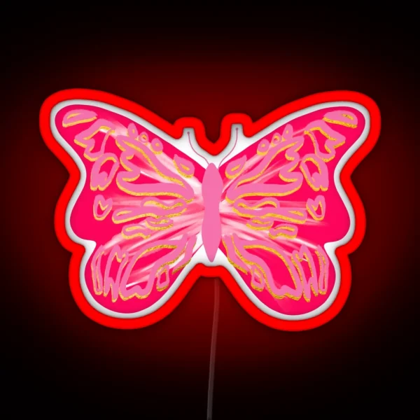 Preppy Hot Pink Butterfly RGB Neon Sign