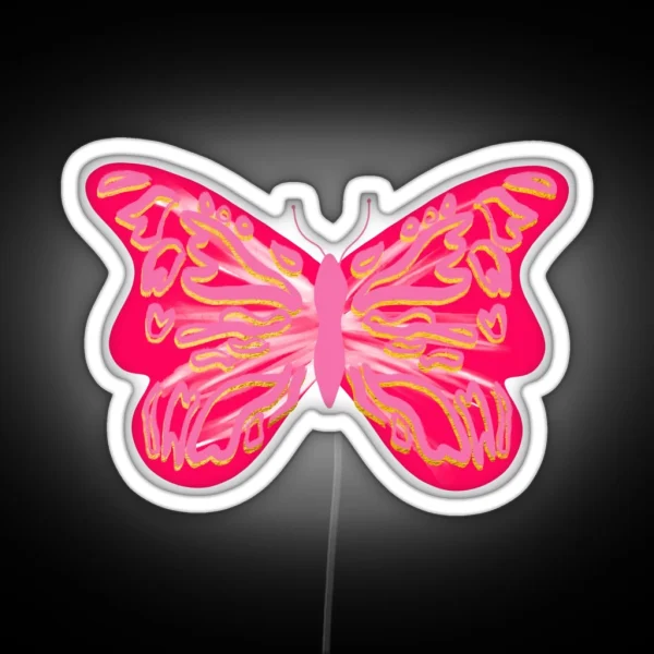 Preppy Hot Pink Butterfly RGB Neon Sign