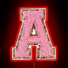 Vintage college spirit with pink RGB neon varsity letter A