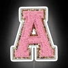 Neon Varsity Letters A Sign with Preppy Pink Colorful Glowing Accent