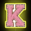 Bold Pink LED Varsity Letter K Sign for Room Decoration Ideas