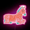 Vibrant preppy zebra design in bright RGB neon lighting.