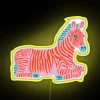 Customizable preppy zebra LED neon sign with vibrant RGB lighting.