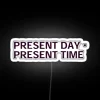 Vibrant RGB Neon Sign featuring Present Day's Iconic Experimental Theme