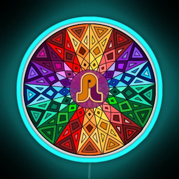 Pretty Lights Rainbow Geometric Mandala Psychedelic Funkadelic Trippy Festival Hallucinogen RGB Neon Sign