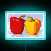 Vibrant Retro-Themed Neon Sign Featuring Colorful Pepper Pair Decorative Accent Lighting