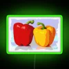 Vibrant pepper-shaped neon sign adds colorful kitchen decor and style