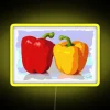 RGB Neon Sign Featuring Colorful Pepper Pair in Vibrant Display