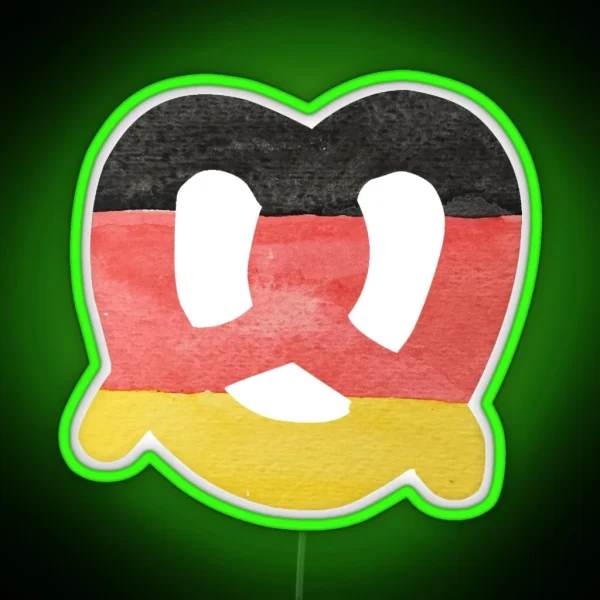 Pretzel In Hand Painted Water Colors Of German Flag RGB Neon Sign