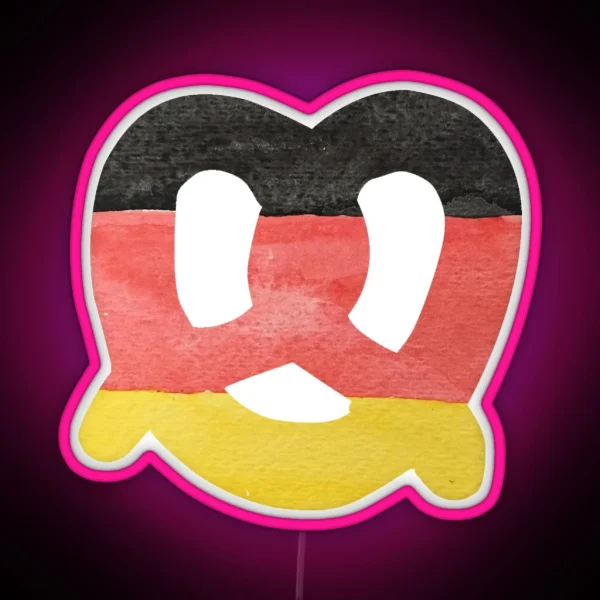 Pretzel In Hand Painted Water Colors Of German Flag RGB Neon Sign