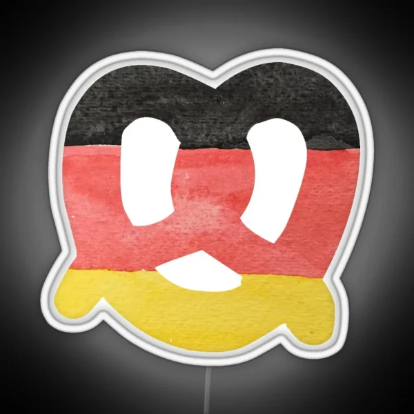 Pretzel In Hand Painted Water Colors Of German Flag RGB Neon Sign