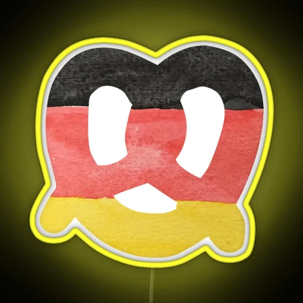 Pretzel In Hand Painted Water Colors Of German Flag RGB Neon Sign