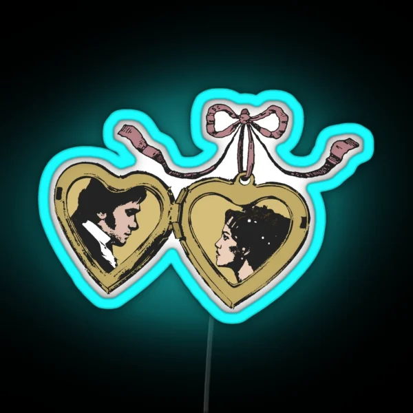 Pride And Prejudice Locket Design RGB Neon Sign