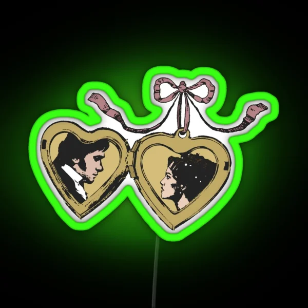 Pride And Prejudice Locket Design RGB Neon Sign