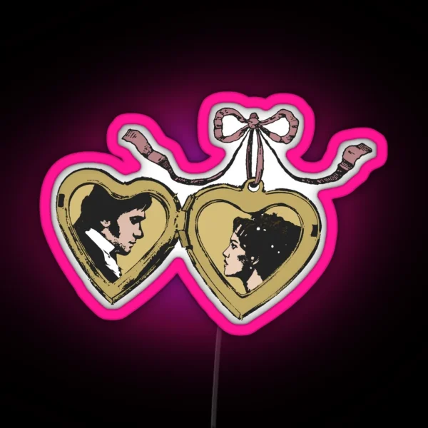 Pride And Prejudice Locket Design RGB Neon Sign