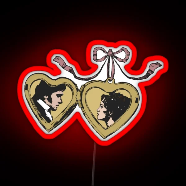 Pride And Prejudice Locket Design RGB Neon Sign