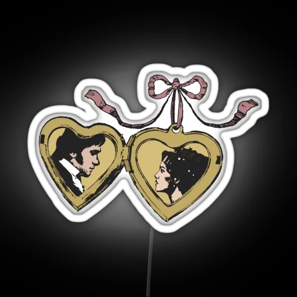 Pride And Prejudice Locket Design RGB Neon Sign