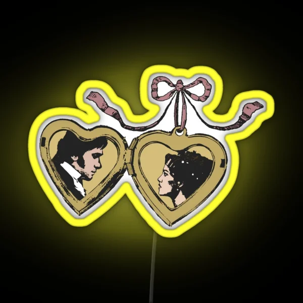 Pride And Prejudice Locket Design RGB Neon Sign