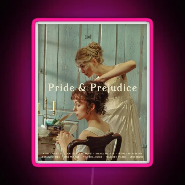 Pride And Prejudice Movie Poster RGB Neon Sign
