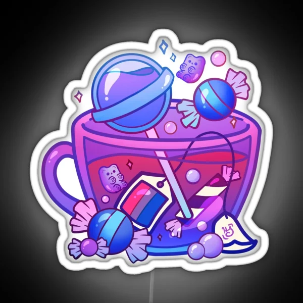 Pride Flag Teacup Candy Bisexual RGB Neon Sign