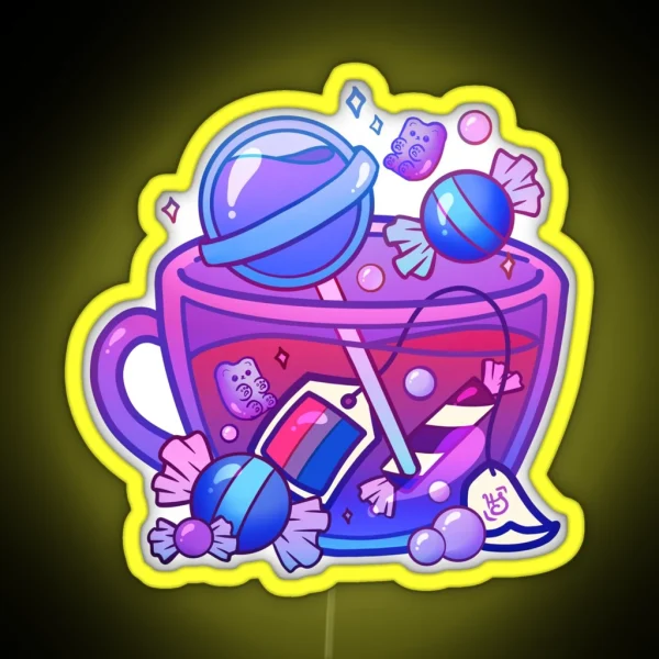 Pride Flag Teacup Candy Bisexual RGB Neon Sign