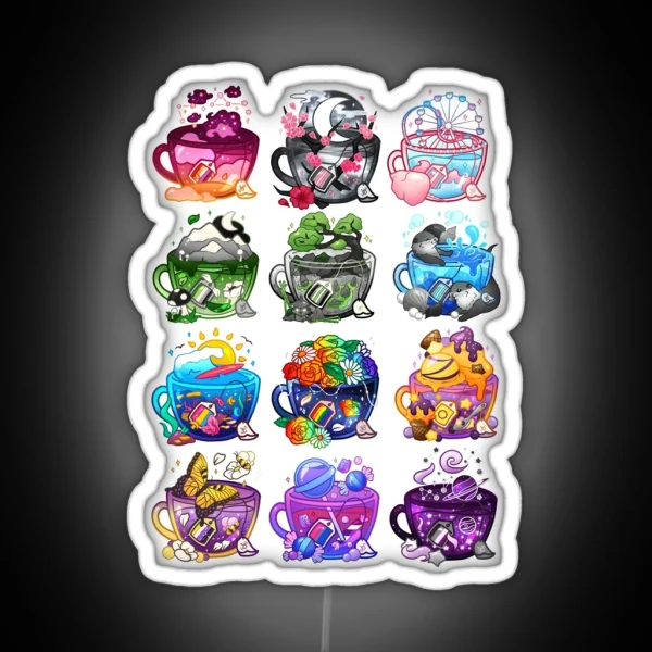 Pride Flag Teacup Collection RGB Neon Sign