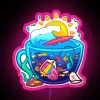 Vibrant Pride Flag Neon Sign with Color-Changing Coral Reef Theme