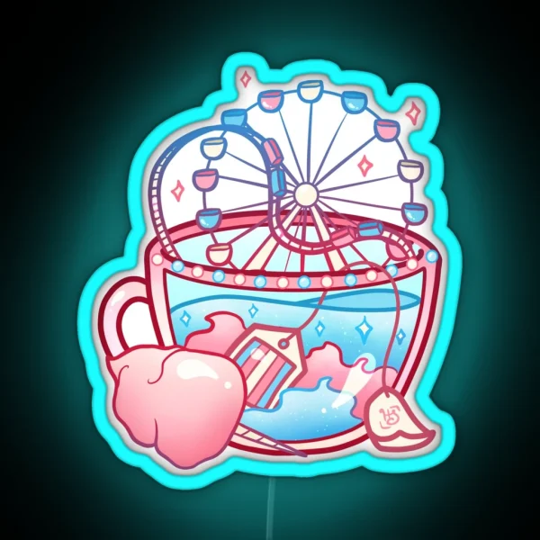 Pride Flag Teacup Cotton Candy Transgender RGB Neon Sign