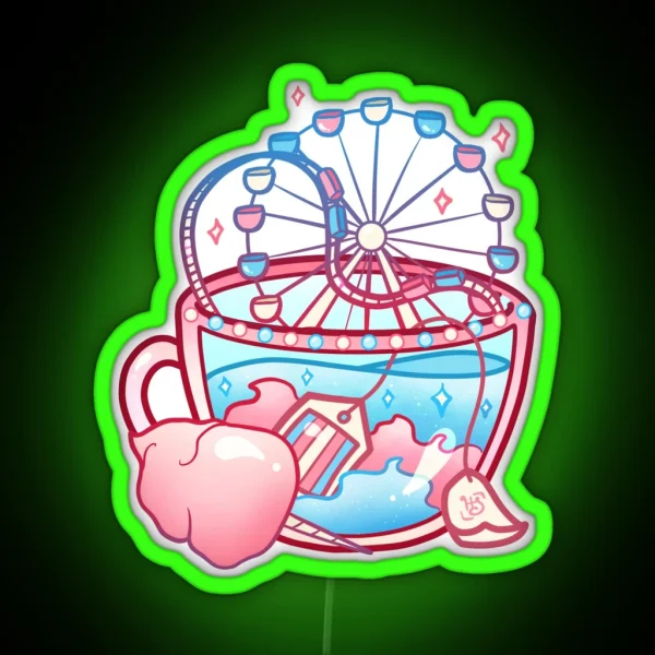 Pride Flag Teacup Cotton Candy Transgender RGB Neon Sign
