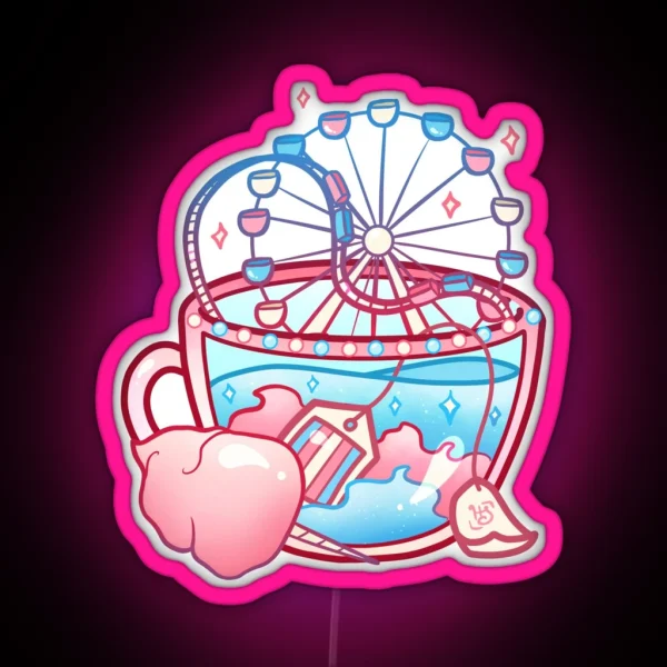 Pride Flag Teacup Cotton Candy Transgender RGB Neon Sign