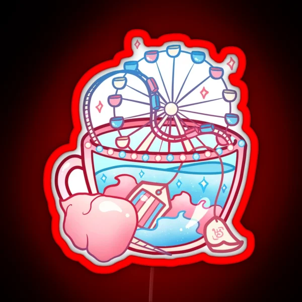 Pride Flag Teacup Cotton Candy Transgender RGB Neon Sign
