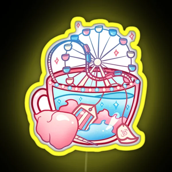 Pride Flag Teacup Cotton Candy Transgender RGB Neon Sign