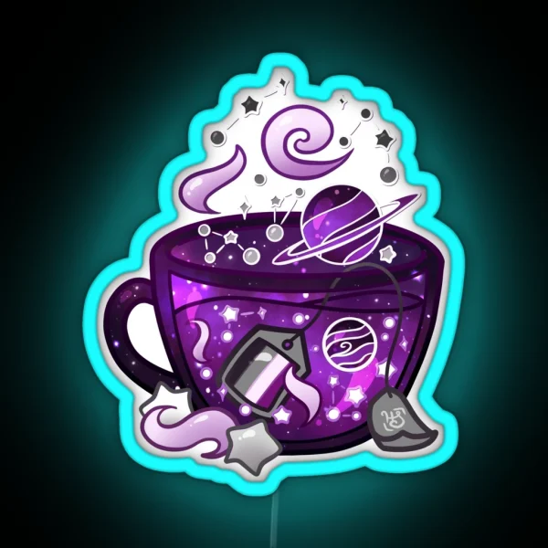 Pride Flag Teacup Space Ace Asexual RGB Neon Sign